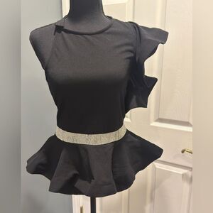 Fashion Nova Black Diamonds Are Forever Top in size small